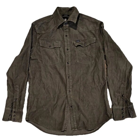 G Star Raw Mens Gray Double RRL Western Classic Two Pocket Shirt Size Medium - Picture 1 of 5